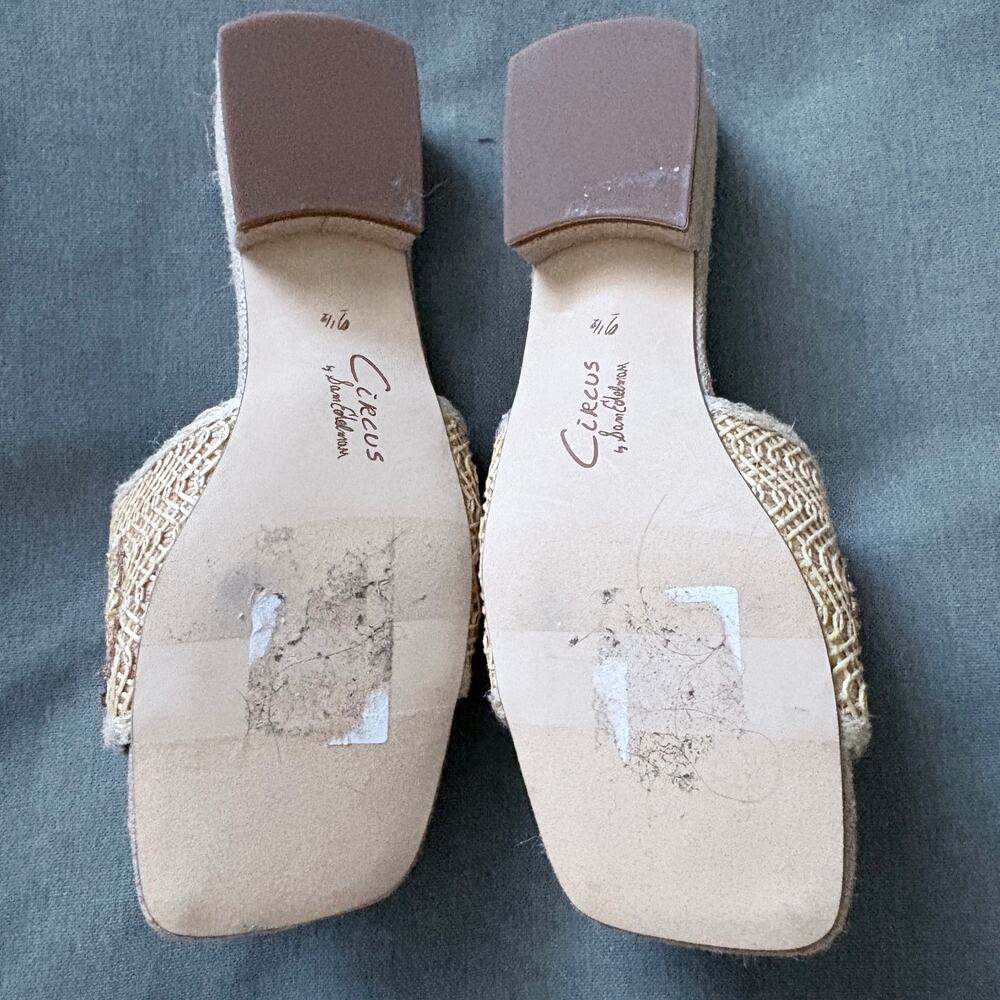 Circus NY by Sam Edelman Josie Slide Sandals natural Sz 9.5 Boho Beachy Summer - Picture 6 of 9